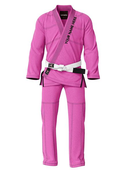 Personalised jiujitzu Bjj Gi Pink Embroidery Name And Logo – Oriengis