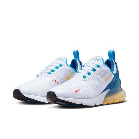 Nike Air Max 270 White Industrial Blue Citron Fj4000 100 Kicks Crew