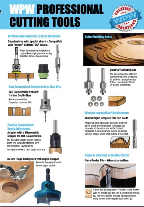 Woodworking Tools Drilling Countersinking Bits Carbide Router Bits