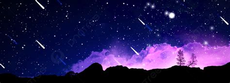 Full Aesthetic Nebula Starry Sky Banner Background, Hand Painted ...