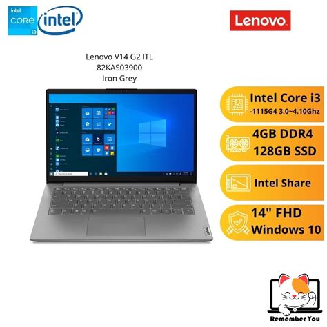 Lenovo Ideapad V14 G2 Itl 82kas03b00 14 Laptop I3 1115g4 4gb 128gb Ssd Intel W10p