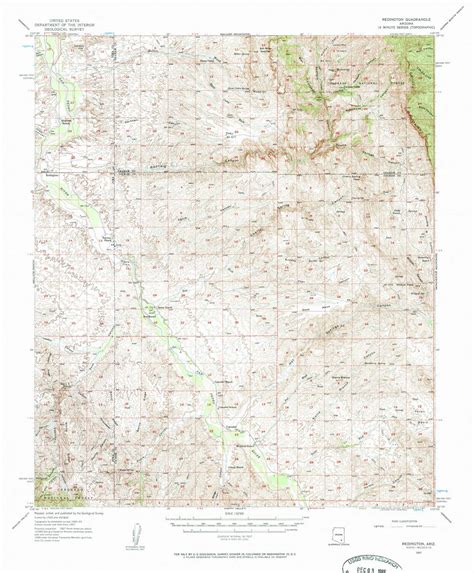 Redington Arizona Usgs Old Topo Map Reprint X Az Quad