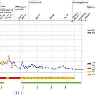 Timeline Of Troponin Response And Immunosuppressive Treatment After