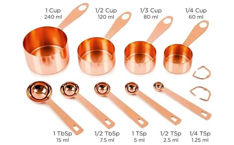 Copper Measuring Cups And Spoons Set Of 9 Luxurious T Packaging Copper Ts