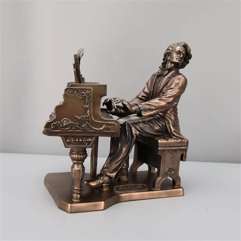 Fryderyk Chopin Playing Piano Elegant Figurine Famous Polish Pianist