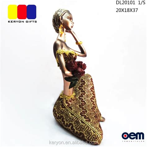 Lovely Home Decoration Resin Black African Woman Statue Buy Black