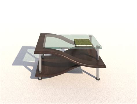 Mesa Moderna Con Tablero De Vidrio Y Madera Para Revit Familias Revit