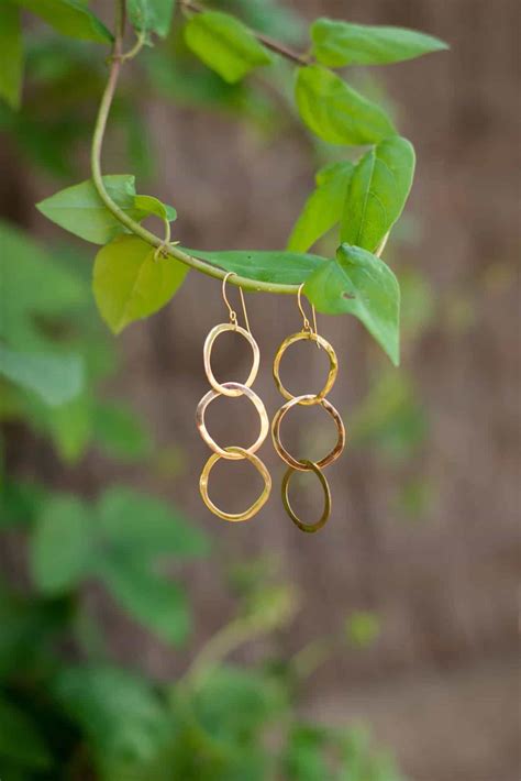Gold 3 Hoop Dangle Earrings - La Galeria Elefante Ibiza
