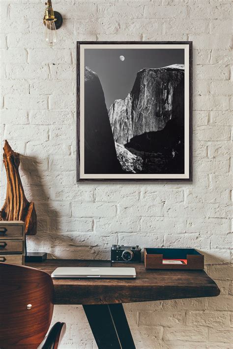 Half Dome Moon Ansel Adams print / Yosemite Prints / Yosemite National park poster by ...