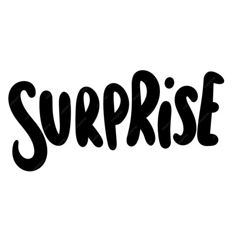 Premium Vector | Surprise text banner minimal handwriting inscription