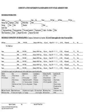 Fillable Online Sbcounty Client Intake Assessment Form San Bernardino