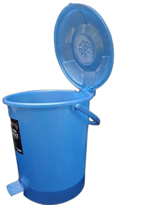 Foot Pedal Round Blue Plastic Dustbin For Home Capacity Kg At Rs