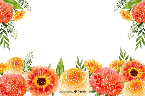 Fondo Natural Con Flores Coloridas En Acuarela Vector Gratis