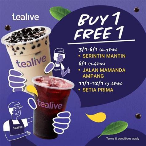 Tealive Buy 1 FREE 1 Promotion At 3 Selected Outlets 3 Jan 2020 12