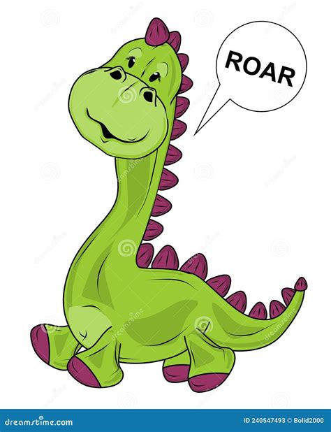 Green Dinosaur Cartoon Stock Illustration Illustration Of