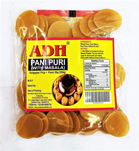 Adh Golgappa Pani Puri Packet Ready To Eat Fry Or Bake Off