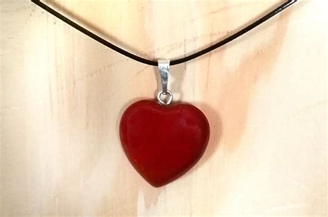 Pendentif Coeur Jaspe Rouge Colliers Pendentifs Bijoux Semper Mi Hi