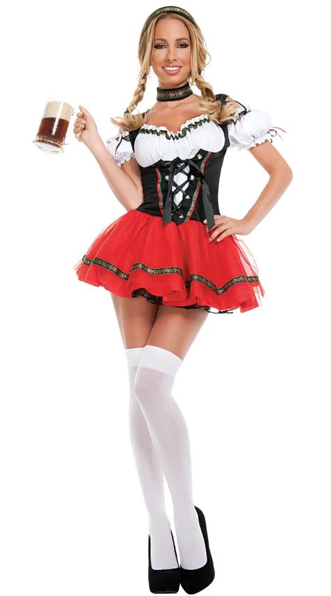 Female Oktoberfest Beer Costume Women German Bavarian Bar Wench Maid Uniform Fancy Dress S Xxl