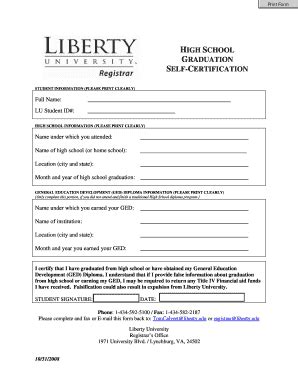 Fillable Online Liberty Self Certification Liberty Fax Email Print