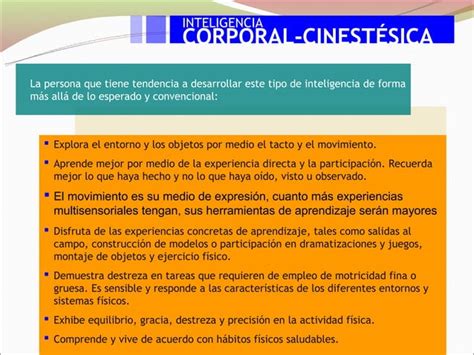 Estimulación de la inteligencia cinestésico corporal CICAT SALUD