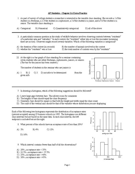 Unit1 - extra prac A - stats practice material for uni1 - AP Statistics