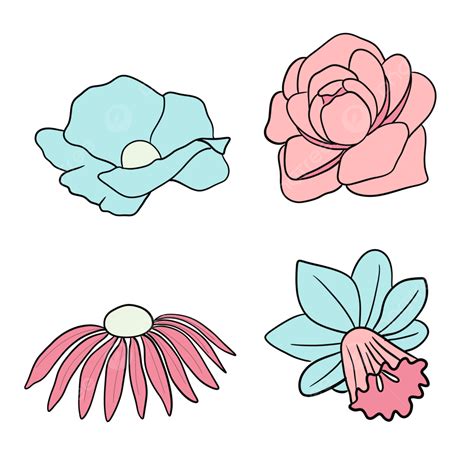 Stickers Set PNG Transparent Flower Sticker Set Flowers Sticker