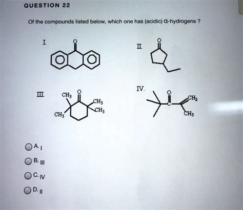 SOLVED QUESTION 22 Of The Compounds Listed Below Which One Has