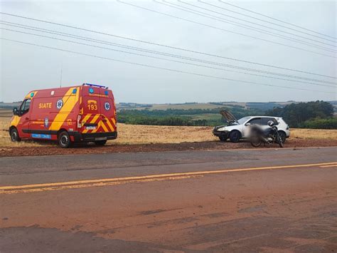 Acidente Na PR 317 Envolve Dois Carros E Moto Deixando Motociclista