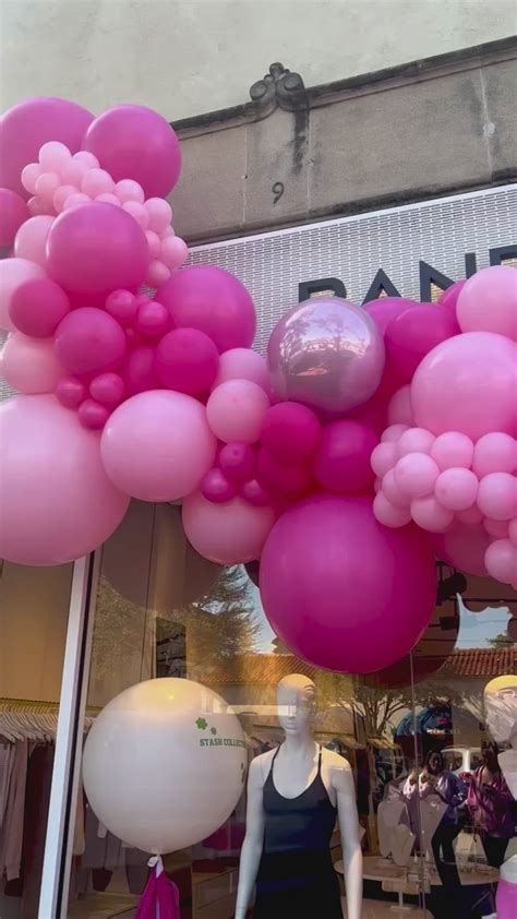 Balloon Installation And Event Planning 💕 Pink Pop Up Balloon Garland Balloon Install Balloon