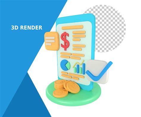 Modelagem 3d de demonstrações financeiras no telefone PSD Premium