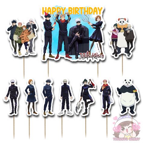 Jual Topper Cake Hiasan Kue Ulang Tahun Motif Jujutsu Kaisen Anime