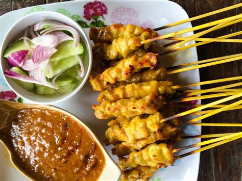 asian delight  scrumptious plate  chicken satay
