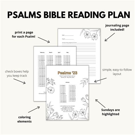 Psalms Bible Reading Plan, Checklist, & Coloring Pages - Etsy