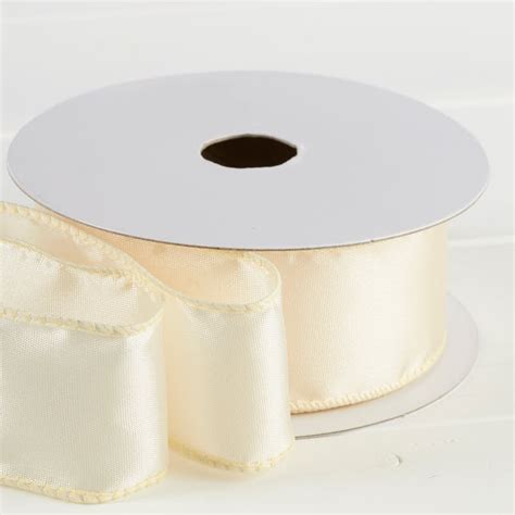 1 1 2 Ivory Satin Wired Ribbon Ribbon And Trims Craft Supplies