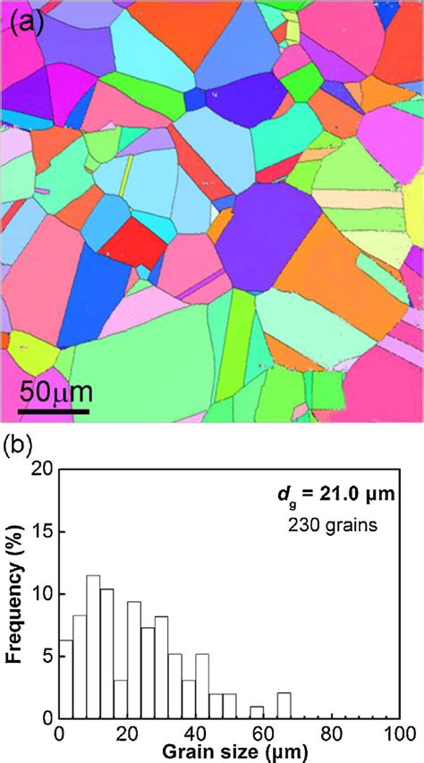 A Ebsd Orientation Map Showing The Recrystallized Grain Structure