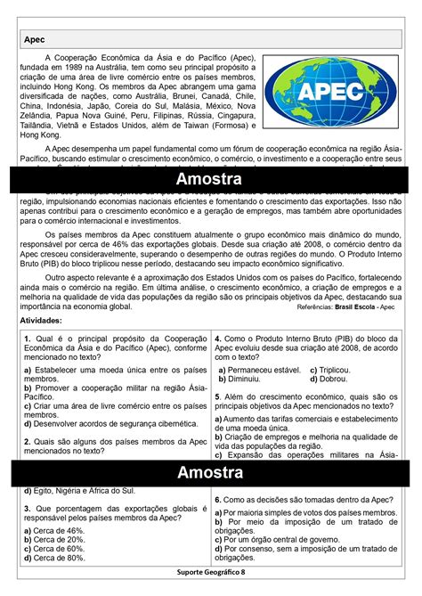 14 Atividades sobre Blocos Econômicos!