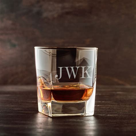 Monogrammed Whiskey Glass Personalized Rocks Glass Etsy