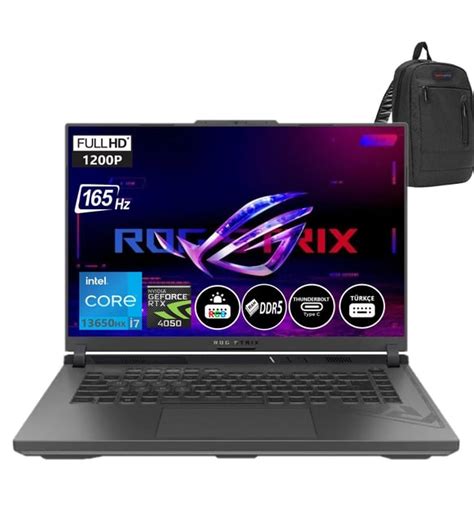 Asus Rog Strix G16 13 Nesil Intel I7 13650hx 64gb Ddr5 Ram 1tb Ssd 6gb Rtx4050 16 Inç Fhd