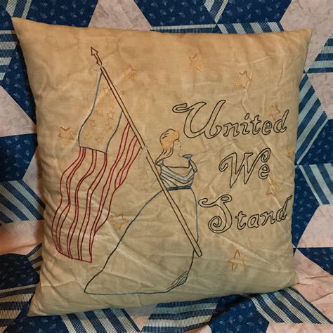 Large Americana Pillow Lady Liberty American Flag Toss Pillow By