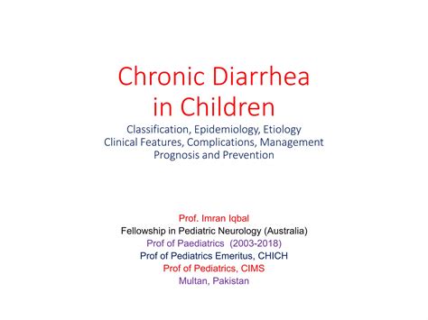 Chronic Diarrhea In Children 2021 Ppt