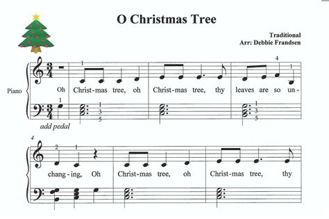 O Christmas Tree Easy Piano Sheet Music Beginner Oh Christmas Tree