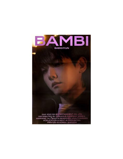 Poster Baekhyun Rd Mini Album Bambi Jewel Case Ver Random Ver