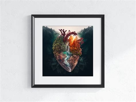 Human Heart Art Human Heart Wall Art Medical Gift Cardiologist Human ...