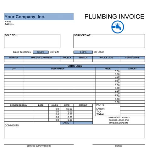 40 Real Fake Plumbing Invoice Templates Free