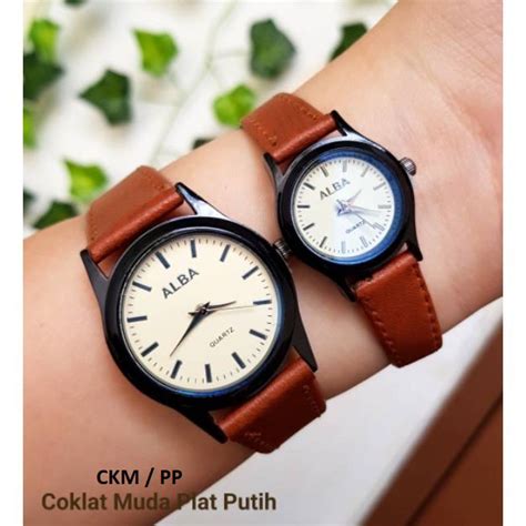 Jual Wbs Jam Tangan Couple Alba Vintage Casual Grosir Kulit Premium