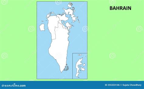 Plattegrond Deelstaat En Districtskaart Van Bahrein Politieke Kaart