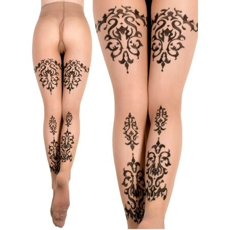 Collant Chic Ballerina Tattoo Nude Motifs Tribal Noir Sophielibertine