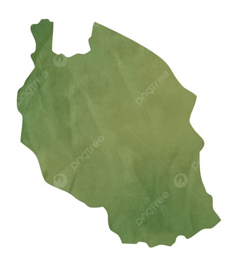 Antigo Mapa De Papel Verde Da Tanzânia Velho Png Dobras Caminho De Recorte Velho Png Imagem