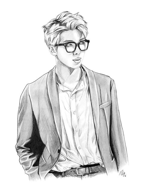 Pin By Rena Strain On Bts Fanart Bts Drawings Kpop Drawings Cool