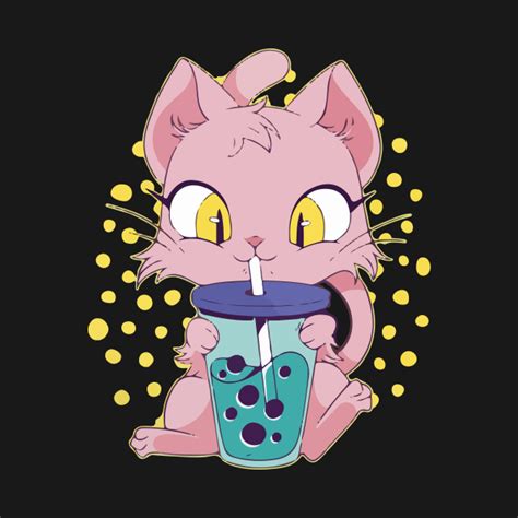 Cat Boba Tea Bubble Tea Anime Kawaii Neko For Girls Teenager Cat Boba